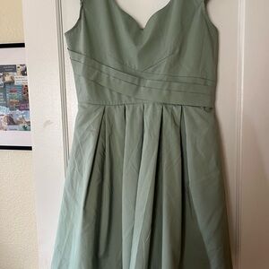 Elegant Green Cap sleeve Dress